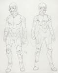 armor duo female futuristic looking_at_viewer male pilot pilot_suit science_fiction dreadwolfclaw1990 pacific_rim sybil_mccready canid canine canis mammal wolf absurd_res concept_art full-length_portrait graphite_(artwork) hi_res model_sheet portrait traditional_media_(artwork)