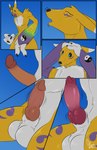 balls butt duo eye_changing genital_growth genitals growth head_holding male male/male paws penis_growth shell_growth snout snout_growth transformation spirit_dancer bandai_namco digimon canid canine digimon_(species) mammal renamon comic