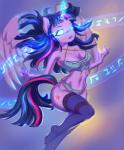 anthro breasts clothing female hair horn magic multicolored_hair solo wings prisma6 friendship_is_magic hasbro my_little_pony mythology twilight_sparkle_(mlp) equid equine mammal mythological_creature mythological_equine winged_unicorn hi_res