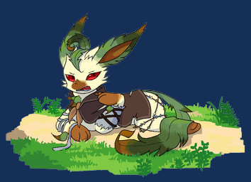 ambiguous_gender brown_body brown_fur brown_inner_ear clothed clothed_feral clothing fangs feral fur grass looking_at_viewer lying lying_on_ground on_front on_ground open_mouth pale_body path paws plant red_eyes red_tongue robe simple_background solo tail teeth tongue transparent_background white_body white_fur glide nintendo pokemon healer_(straviios) eeveelution generation_4_pokemon leafeon pokemon_(species) 2025 aliasing alpha_channel cel_shading digital_drawing_(artwork) digital_media_(artwork) shaded