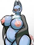 anthro anthrofied belly big_belly big_breasts big_nipples breasts female hand_on_breast huge_breasts looking_at_viewer nipples overweight overweight_anthro overweight_female slightly_chubby smile solo standing wide_hips conditional_dnp klaide nintendo pokemon bat generation_5_pokemon mammal pokemon_(species) swoobat 3:4 hi_res