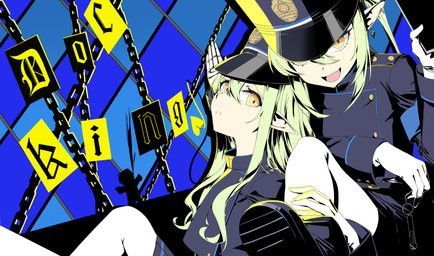 blue_boots blue_clothing blue_footwear blue_hat blue_headwear boots bottomwear clothing cute_fangs duo ear_piercing ear_ring fangs female female_humanoid footwear gloves green_hair hair halo handwear hat headgear headwear heart_tail legwear open_mouth pantyhose piercing pointy_ears prick_ears ring_piercing shadow shoes shorts sitting skirt tablet tail teeth white_clothing white_gloves white_handwear white_legwear white_pantyhose yellow_eyes young young_female young_humanoid macabro0725 blue_archive nexon hikari_(blue_archive) nozomi_(blue_archive) demon demon_humanoid humanoid tailed_humanoid absurd_res hi_res