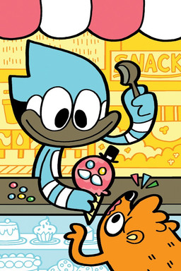 anthro beak cake candy cupcake dessert duo flan food ice_cream male popcorn toony unknown_artist cartoon_network regular_show mordecai_(regular_show) rigby_(regular_show) avian bird blue_jay corvid jay_(bird) mammal new_world_jay oscine passerine procyonid raccoon 2:3 comic flat_colors source_request