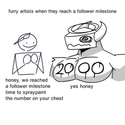 2_horns ambiguous_gender anthro brush closed_smile dialogue duo front_view halo head_horn horn looking_at_another male mouth_closed muscular muscular_anthro muscular_male number pecs simple_background smile smiling_at_another snout stick_figure text white_background skykdotidot anon karma_(skykdotidot) unknown_species 1:1 2024 bust_portrait digital_drawing_(artwork) digital_media_(artwork) english_text half-length_portrait hi_res portrait