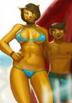 age_difference anthro beach bikini blue_eyes breasts brown_hair clothed clothing duo female fur hair larger_female male mature_anthro mature_female navel older_female outside seaside short_hair size_difference smaller_male standing swimwear two-piece_swimsuit under_boob yellow_body yellow_fur younger_male hawkilla erzan morrigan_(hawkilla) cheetah felid feline mammal 2017 mother_(lore) mother_and_child_(lore) mother_and_son_(lore) parent_(lore) parent_and_child_(lore) parent_and_son_(lore) son_(lore)