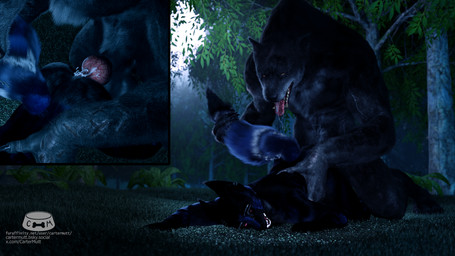 anal anal_penetration anatomically_correct animal_genitalia animal_penis blue_body blue_fur bodily_fluids canine_genitalia canine_penis cum cum_in_ass cum_inside drooling duo forest fur genital_fluids genitals grass knot male male/male male_penetrated male_penetrating male_penetrating_male moon multiple_angles night open_mouth outside penetration penile penile_penetration penis penis_in_ass piercing plant saliva sex tail tail_pull text tongue tongue_out tree cartermutt mythology canid canine canis mammal mythological_canine mythological_creature werecanid werecanine werecreature werewolf wolf 3d_(artwork) absurd_res blender_(artwork) digital_media_(artwork) hi_res url