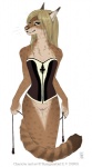 anthro blonde_hair bottomless breasts clothed clothing corset female genitals hair lingerie looking_at_viewer pose pussy simple_background slim smile solo tail thigh_gap topwear wide_hips shinigamigirl shinnie_(shinigamigirl) african_golden_cat caracal_(genus) felid feline mammal watermark