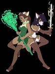 5_fingers anthro bottomwear breasts brown_body brown_clothing brown_fur brown_legwear brown_nose brown_panties brown_topwear brown_underwear cleavage clothed clothing duo female fingers fur green_clothing green_eyes green_tentacles hair holding_melee_weapon holding_object holding_staff holding_sword holding_weapon inner_ear_fluff leather leather_bottomwear leather_clothing leather_legwear leather_panties leather_topwear leather_underwear legwear long_hair looking_at_viewer melee_weapon midriff panties purple_eyes simple_background smile staff sword tentacles topwear tuft underwear weapon stefano_d'angelo book_of_lust cassandra_hart olivia_hart canid canine canis mammal wolf alpha_channel hi_res