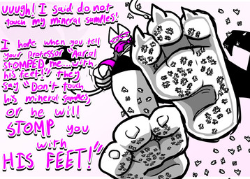 anthro crowd dominant dominant_male feet foot_focus group macro male micro paws sex smothering squish step_position stomped stomping text toes joshii aarial_(joshii) animal_humanoid cat_humanoid domestic_cat felid felid_humanoid feline feline_humanoid felis humanoid mammal mammal_humanoid english_text hi_res