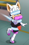 anthro bdsm big_breasts bondage boots bound breasts captured cleavage clothed clothing female footwear gag gem high_heeled_boots high_heels running shoes solo surprise wings wings_tied imightbemick sega sonic_the_hedgehog_(series) rouge_the_bat bat mammal hi_res