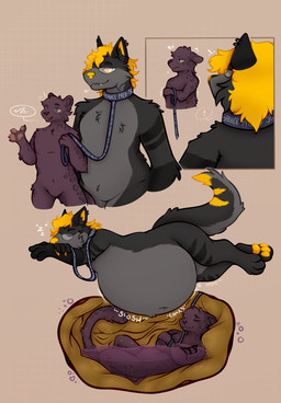 3_panel_comic abdominal_bulge airplane_ears ambiguous_gender anthro belly big_belly black_body black_fur blonde_hair blue_eyes bodily_fluids collar digestion_noises digestive_fluids digestive_juice duo ear_piercing endosoma eyewear eyewear_only featureless_crotch fur glasses glasses_only grey_body grey_fur hair internal internal_vore leash leashed_collar leashed_predator markings navel nervous nude onomatopoeia oral_vore partially_submerged pawpads paws piercing relaxed_expression relaxing safe_vore service_pred sleeping sleeping_in_stomach sleeping_pred sleeping_prey sound_effects submerged_arms submerged_feet submerged_legs submerged_tail tail tail_markings teeth text vore vowelless vowelless_sound_effect wearing_glasses willing_pred willing_prey worried yellow_eyes yellow_insides yellow_internal yellow_markings yellow_nose yellow_pawpads zzz makar-ro griff_(caramelcurves) magnus_(pamfractivities) canid felid mammal pantherine colored comic hi_res