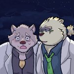 anthro bodily_fluids clothing crying duo eyewear glasses kemono male male_anthro necktie overweight overweight_male shirt tears topwear nigauritaruto lifewonders tokyo_afterschool_summoners jambavan_(tas) leib_(tas) bear mammal polar_bear ursine 1:1 2021 hi_res