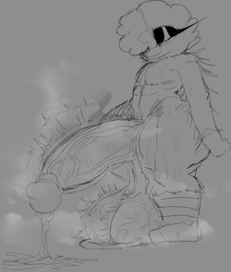 anthro aroused athletic attention_seeking balls balls_on_ground becoming_erect bedroom_eyes big_balls big_butt big_penis bodily_fluids butt curvy_figure dripping eyelashes eyeshadow feathers femboy flaccid genital_fluids genitals girthy hands_behind_back huge_balls huge_penis humanoid_genitalia humanoid_penis leaking_precum long_eyelashes looking_at_viewer makeup male musk musky_balls musky_penis narrowed_eyes penis precum precum_drip precum_on_ground precum_string presenting pseudo_hair pubes pubic_fuzz raised_leg saggy_balls scrotum_flap seductive shortstack shortstack_male simple_background solo steam steaming steaming_body steaming_penis sweat tail tail_tuft thick_thighs throbbing throbbing_balls throbbing_penis tuft vein veiny_balls veiny_penis voluptuous wide_hips duck_somemore otc anatid anseriform avian bird duck humanoid absurd_res cross-hatching hatching_(art) hi_res monochrome shaded sketch