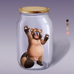 anthro balls belly biped bodily_fluids brown_body container cum cum_in_container cum_in_jar excessive_cum excessive_genital_fluids flaccid fur genital_fluids genitals glass hair in_container in_jar jar male micro moobs navel nipples nude open_mouth overweight overweight_anthro overweight_male penis simple_background small_penis solo tongue sibluself pony_cum_jar_project siblu canid canine mammal raccoon_dog tanuki 1:1 2020 absurd_res digital_media_(artwork) hi_res meme