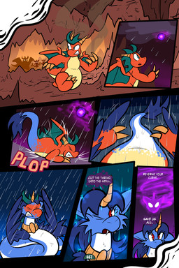 2_horns 7_panel_comic ambiguous_gender biped blue_body blue_fur blue_hair blue_wings cheek_tuft claws clenched_teeth cloud dialogue empty_eyes eyebrows eyelashes eyes_closed facial_tuft falling fangs feathered_wings feathers feral finger_claws first_person_view fur glowing green_eyes group hair horn looking_back looking_up lying motion_lines on_front on_ground one_eye_closed open_mouth orange_body orb page_number purple_body raining red_eyes running scales solo_focus sound_effects speech_bubble tail talking_to_another teeth text toe_claws toony transformation transformation_pov tuft white_eyes white_sclera white_text wings virmir mythology renbrand couatl dragon feathered_scalie feathered_snake mythological_creature mythological_scalie reptile scalie snake spirit 2026 2:3 absurd_res comic english_text hi_res male_(lore)