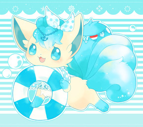 3_toes abstract_background accessory alternate_color ambiguous_gender anchor anchor_symbol blue_body blue_clothing blue_eyes blue_fur blue_hair blue_inner_ear blue_markings blue_ribbon blue_tail blush bubble capelet chain clothed clothing curled_tail digitigrade eyelashes feet feral flag flag_(object) fur furgonomics gloves_(marking) hair hair_accessory hair_ribbon holding_inner_tube holding_object inflatable inner_tube leg_markings luxembourgish_flag markings multi_tail open_mouth open_smile pattern_background pattern_clothing ribbons simple_background smile socks_(marking) solo spots spotted_clothing spotted_ribbon star tail tail_accessory tan_body tan_fur toes white_body white_clothing white_fur white_markings white_ribbon michi_runi nintendo pokemon canid canine generation_1_pokemon mammal pokemon_(species) vulpix digital_drawing_(artwork) digital_media_(artwork) unavailable_at_source