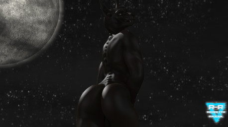 anthro balls big_butt butt full_moon genitals glowing glowing_eyes looking_at_viewer looking_back male moon night nude sky solo star starry_sky r-a-s-p_(artist) egyptian_mythology middle_eastern_mythology mythology anubis anubian_jackal canid canine canis deity jackal mammal 2015 3d_(artwork) digital_media_(artwork) signature