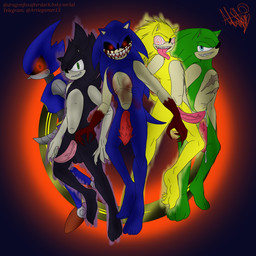 blood blood_stain bodily_fluids claws dripping feet genital_fluids genitals group large_tongue machine male paws penile_spines penis precum precum_drip sharp_teeth teeth toe_claws unusual_anatomy unusual_genitalia unusual_penis fledgedragonfox archie_comics fleetway_comics sega sonic.exe_(creepypasta) sonic_the_comic sonic_the_hedgehog_(archie) sonic_the_hedgehog_(comics) sonic_the_hedgehog_(series) dark_sonic fleetway_sonic_(character) metal_sonic scourge_the_hedgehog sonic.exe sonic_the_hedgehog eulipotyphlan hedgehog humanoid mammal robot 1:1