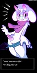 anthro balls clothed clothing disembodied disembodied_hand erection eyewear femboy floppy_ears fur genitals glasses hair horn male mostly_nude partially_clothed penis round_glasses scarf solo standing text underwear underwear_down undressing_another white_body white_fur white_hair palmerita_uwuy deltarune undertale_(series) ralsei bovid caprine goat mammal english_text hi_res