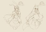 anthro apron before_and_after bimbofication breasts cape clothed clothing female genitals hair intelligence_loss legwear long_hair looking_at_viewer moon nipples pussy scared skimpy species_transformation stockings tongue tongue_out transformation scarfyace mythology bovid canid canine canis caprine lagomorph leporid mammal mythological_canine mythological_creature rabbit sheep werecanid werecanine werecreature werewolf wolf