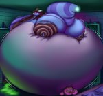 anthro belly belly_expansion belly_inflation big_belly big_breasts big_butt big_cheeks blue_body blue_ears blue_eyes blue_nose blush book breast_expansion breasts brown_clothing brown_legwear brown_stockings butt butt_expansion cauldron cheek_bulge clothing detailed_background expansion female food fruit glowing glowing_horn glowing_nose glowing_tail_tip green_liquid hair hat headgear headwear holidays horn huge_belly huge_breasts huge_butt hyper hyper_belly hyper_breasts hyper_butt immobile inflation inflation_fetish legwear looking_back lying lying_on_self magic_inflation markings on_front pattern_clothing pattern_legwear pattern_stockings pink_clothing pink_inner_ear pink_thong pink_underwear plant potion_bottle pumpkin red_hair resting_on_belly solo spellbook stockings striped_clothing striped_legwear striped_markings striped_stockings striped_tail stripes swelling tail tail_markings thick_tail thong tight_clothing torn_clothing underwear witch_costume witch_hat oregene european_mythology halloween mythology gabrielle_(oregene) dragon mythological_creature mythological_scalie scalie western_dragon 2021 colored digital_media_(artwork) hi_res shaded