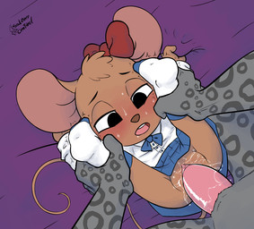 adult_on_young age_difference anthro anthro_on_anthro anthro_penetrated anthro_penetrating anthro_penetrating_anthro bed blush bodily_fluids bottomwear bow_(feature) bow_accessory bow_tie clitoris clothed clothing dominant duo ear_bow erection female female_anthro female_penetrated footwear from_front_position fur furniture genital_fluids genitals half-closed_eyes huge_penetration interspecies kneeling larger_dom larger_male leg_grab legs_up legwear loli lying male male/female male_anthro male_penetrating male_penetrating_female narrowed_eyes older_male older_on_young on_back penetration penile penile_penetration penis penis_in_vagina questionable_consent school_uniform sex shirt size_difference skirt smaller_female smaller_penetrated socks spread_legs spreading sweat table_lotus_position topwear uniform upskirt upskirt_sex vaginal vaginal_fluids vaginal_penetration victory_position vulva young young_anthro young_female young_penetrated younger_anthro younger_female younger_penetrated soulcentinel disney the_great_mouse_detective nightshade_(kittyprint) olivia_flaversham felid house_mouse mammal mouse murid murine pantherine rodent snow_leopard hi_res