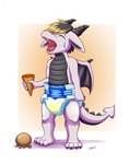 anthro baby bodily_fluids clothed clothing crying dessert diaper diaper_only dropped_ice_cream food genital_fluids ice_cream male solo tears topless unclean_diaper urine used_diaper wet_diaper young rexam-1 mythology dragon mythological_creature mythological_scalie scalie hi_res