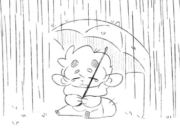 2_horns anthro bodily_fluids eyes_closed front_view fur grass head_horn holding_object holding_umbrella horn male male_anthro plant raining sad solo tears umbrella wool_(fur) wool_hair anotherbearsimp sundae_(anotherbearsimp) bovid caprine mammal sheep 2025 digital_drawing_(artwork) digital_media_(artwork) english_description full-length_portrait monochrome portrait sketch