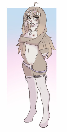 accessory ahoge angry annoyed anthro blush bodily_fluids body_blush bow_ribbon breasts buckteeth cheek_tuft chest_tuft clothed clothing cowlick crossed_arms cum cum_in_hair cum_on_accessory cum_on_face cum_on_glasses disgust eyewear facial_tuft female floppy_ears flower flower_in_hair frilly fur genital_fluids genitals glasses gradient_background gradient_ears gradient_hair grey_eyes hair hair_accessory hair_bow hair_ribbon hairclip heart_accessory inner_ear_fluff innie_vulva leg_tuft legwear lop_ears medium_breasts moon_accessory multicolored_body multicolored_fur nipples panties panties_down partially_clothed pink_nipples pink_nose plant rectangle_background ribbons simple_background solo tan_body tan_fur teeth thigh_highs thigh_tuft tuft two_tone_body two_tone_fur underwear underwear_down vulva vulva_blush white_body white_clothing white_fur white_inner_ear_fluff white_legwear white_panties white_thigh_highs white_underwear berketex domestic_rabbit lagomorph leporid lop_rabbit mammal oryctolagus rabbit absurd_res full-length_portrait hi_res portrait