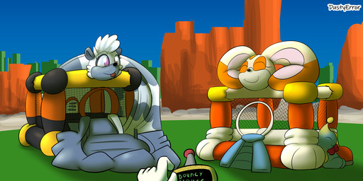 anthro bounce_house duo female happy implied_transformation inflatable inflatable_toy inflation latex plastic toy transformation what dustyerror idw_publishing sega sonic_the_hedgehog_(comics) sonic_the_hedgehog_(idw) sonic_the_hedgehog_(series) cream_the_rabbit tangle_the_lemur lagomorph lemur leporid mammal primate rabbit ring-tailed_lemur strepsirrhine 2:1 hi_res