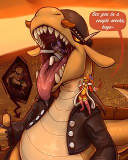 afro anthro big_butt bodily_fluids butt clothed clothing crown drooling eyewear femboy glasses grin group hair hair_over_eyes headgear leather_daddy long_nails macro male male/male oral_vore overweight saliva size_difference smile soft_vore stepped_on text thong tongue tongue_out trio underwear vore nommz kings_of_hell mythology ankou_(nommz) asmodeus_(kings_of_hell) bune_(kings_of_hell) fan_character bovid caprine demon dragon goat imp mammal mouse murid murine mythological_creature mythological_scalie rodent scalie hi_res