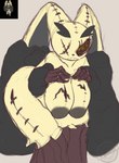 anthro areola big_breasts body_horror breasts female multi_eye solo hashcopyrice nintendo pokemon pokemon_infinite_fusion generation_4_pokemon generation_7_pokemon hybrid hybrid_pokemon lopunny mimikyu pokemon_(species) absurd_res hi_res