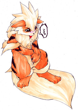 feral genitals intersex kemono masturbation orange_body penis solo tongue vulva fen_(artist) nintendo pokemon arcanine generation_1_pokemon pokemon_(species) 2011