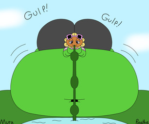 belly belly_expansion big_belly big_butt blue_sky bottomwear butt clothing cloud crop_top deep_navel drinking expansion eyewear femboy flower front_view grass green_body grey_bottomwear grey_clothing grey_shorts gulp_(sound_effect) hose hose_in_mouth hose_inflation huge_belly huge_butt hyper hyper_belly hyper_butt hyper_inflation immobile inflation leaf leaf_arms liquid_inflation looking_down lying male navel not_furry on_front onomatopoeia orange_face outside pattern_crop_top petals pink_clothing pink_crop_top pink_eyewear pink_shirt pink_sunglasses pink_topwear plant pond purple_eyes shirt shorts sky smile solo sound_effects sunglasses swallowing swelling text tight_clothing topwear water_inflation white_clothing white_crop_top white_topwear yellow_petals reathe stupidcato electronic_arts plants_vs._zombies popcap_games jax_(reathe) elemental_creature elemental_humanoid flora_fauna flower_creature humanoid plant_humanoid sunflower_(pvz) 2026 artist_name colored digital_media_(artwork) flat_colors hi_res