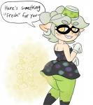 big_butt blush breasts butt clothed clothing dialogue ear_piercing fart fart_cloud fart_fetish female piercing simple_background smile solo text white_background yellow_eyes drawful-s nintendo splatoon marie_(splatoon) animal_humanoid cephalopod cephalopod_humanoid humanoid inkling marine marine_humanoid mollusk mollusk_humanoid english_text hi_res