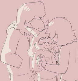ambiguous_gender ambiguous_human anthro clothed clothed_ambiguous clothed_anthro clothed_female clothed_human clothed_male clothing eyewear female female_anthro glasses grasp group hand_holding human_on_anthro humanoid_hands interspecies kissing male male_anthro romantic romantic_couple standing twopartpersons_(artist) deltarune undertale_(series) kris_dreemurr ralsei susie_(deltarune) bovid caprine darkner goat human mammal scalie 2018 digital_media_(artwork) hi_res