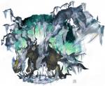 ambiguous_gender feral ice solo teeth wings yellow_eyes kan419_k mythology nintendo pokemon dragon generation_5_pokemon kyurem legendary_pokemon mythological_creature mythological_scalie normal_kyurem pokemon_(species) scalie