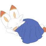 1:1 anthro bedding blanket blush cuddling exposed_feet generation_8_pokemon hi_res lagomorph leporid male mammal nintendo pokemon pokemon_(species) resting_on_arm scorbunny sleeping solo tired twerpishimp