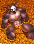 anthro big_pecs convenient_censorship flower male muscular nude orange_flower pecs petals plant skull_pattern solo grossy_vulpen canid canine canis chihuahua domestic_dog humanoid mammal toy_dog absurd_res hi_res