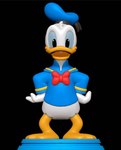 3d_modeling 3d_print advertisement anthro beak black_background blue_sclera bottomless bottomless_anthro bottomless_male clothed clothing hands_on_hips hat headgear headwear male necktie open_mouth simple_background smile solo white_body sillytoys disney donald_duck anatid anseriform avian bird duck 3d_(artwork) digital_media_(artwork) hi_res