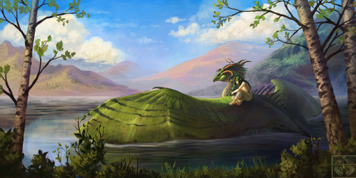 barefoot clothed clothing day detailed_background feathers feet feral green_body green_feathers green_hair group hair membrane_(anatomy) membranous_wings outside partially_submerged plant sky spines tree water wings neboveria mythology avian bird dragon elf feathered_dragon feathered_scalie humanoid mythological_creature mythological_scalie scalie 2015 digital_media_(artwork) digital_painting_(artwork) hi_res painting_(artwork) source_request unavailable_at_source