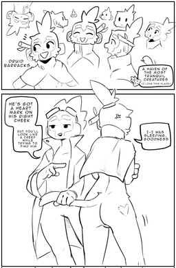 anthro balls bottomless butt clothed clothing cross-popping_vein crossed_arms dialogue duo genitals group heart_(marking) male markings motion_lines partially_clothed rear_view tail tail_grab text sincastermon bloons_tower_defense ninja_kiwi alchemist_(bloons) druid_(bloons) strych_(sincastermon) vanilla_(sincastermon) haplorhine mammal monkey primate comic english_text hi_res monochrome