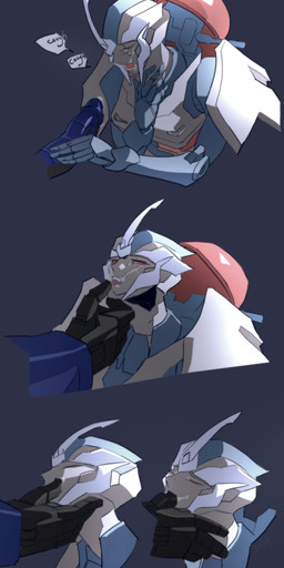 big_penis bodily_fluids cough cum duo erection eyes_closed faceless_character faceless_male female genital_fluids genitals machine male male/female not_furry open_mouth penis red_eyes simple_background size_difference tears teeth text moraehosu hasbro takara_tomy transformers transformers:_beast_wars transmutate cybertronian humanoid living_machine maximal robot comic digital_media_(artwork) english_text hi_res