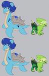 alternate_species countershading duo feral itoruna cartoon_network nintendo pokemon steven_universe lapis_lazuli_(steven_universe) peridot_(steven_universe) canid canine electrike gem_(species) generation_1_pokemon generation_3_pokemon lapis_lazuli_(gem_species) lapras mammal peridot_(gem_species) pokemon_(species) 2019 crossover digital_media_(artwork) hi_res