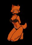 anthro bdsm bondage bound bra clothing female gag kneeling panties simple_background solo transparent_background underwear panzery25 asper_(panzery25) canid canine fox mammal absurd_res alpha_channel hi_res