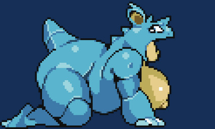 all_fours anthro big_breasts big_butt bodily_fluids bouncing_breasts bouncing_butt breasts butt female hanging_breasts looking_back looking_pleasured nipples overweight overweight_anthro overweight_female side_view simple_background solo tan_nipples tears thick_thighs tongue tongue_out transparent_background submarine_screw mugen nintendo pokemon generation_1_pokemon nidoqueen pokemon_(species) 2025 absurd_res alpha_channel animated digital_media_(artwork) hi_res pixel_(artwork) pixel_animation