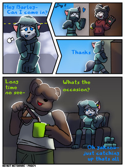 anthro beverage coffee female furniture group infidelity male male/female romantic romantic_couple snow sofa trio winter_clothing winter_coat connorsconnor no_nut_november andy_(connorsconnor) barley_(connorsconnor) conley bear hybrid mammal 3:4 colored hi_res meme shaded