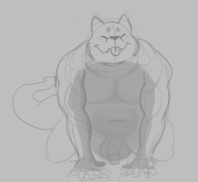 5_fingers all_fours anthro arm_support balls belly big_balls cute_fangs eyes_always_closed eyes_closed facial_hair fangs fingers forward_arm_support front_view genitals grey_background humanoid_genitalia humanoid_penis kemono looking_forward male nude_male overweight overweight_male penis simple_background smile solo spade_tail stubble tail teeth thick_tail tongue tongue_out nobodyshouse domestic_cat felid feline felis mammal 2020 digital_drawing_(artwork) digital_media_(artwork) full-length_portrait guide_lines monochrome portrait sketch