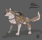 2017 aleu_(balto) balto_(series) canid canine canis claws clothed clothing domestic_dog feral grey_background hybrid male mammal quadruped simple_background snow solo universal_studios wolf wolfdawg wolfdog