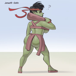 accessory black_hair bottomwear bra breasts clothing club_(weapon) female footwear green_body green_skin hair half-closed_eyes headband humanoid_pointy_ears loincloth melee_weapon narrowed_eyes pointy_ears sandals shoes shortstack shortstack_female shortstack_humanoid side_boob skimpy_topwear smile underwear weapon jamesab goblin humanoid 1:1